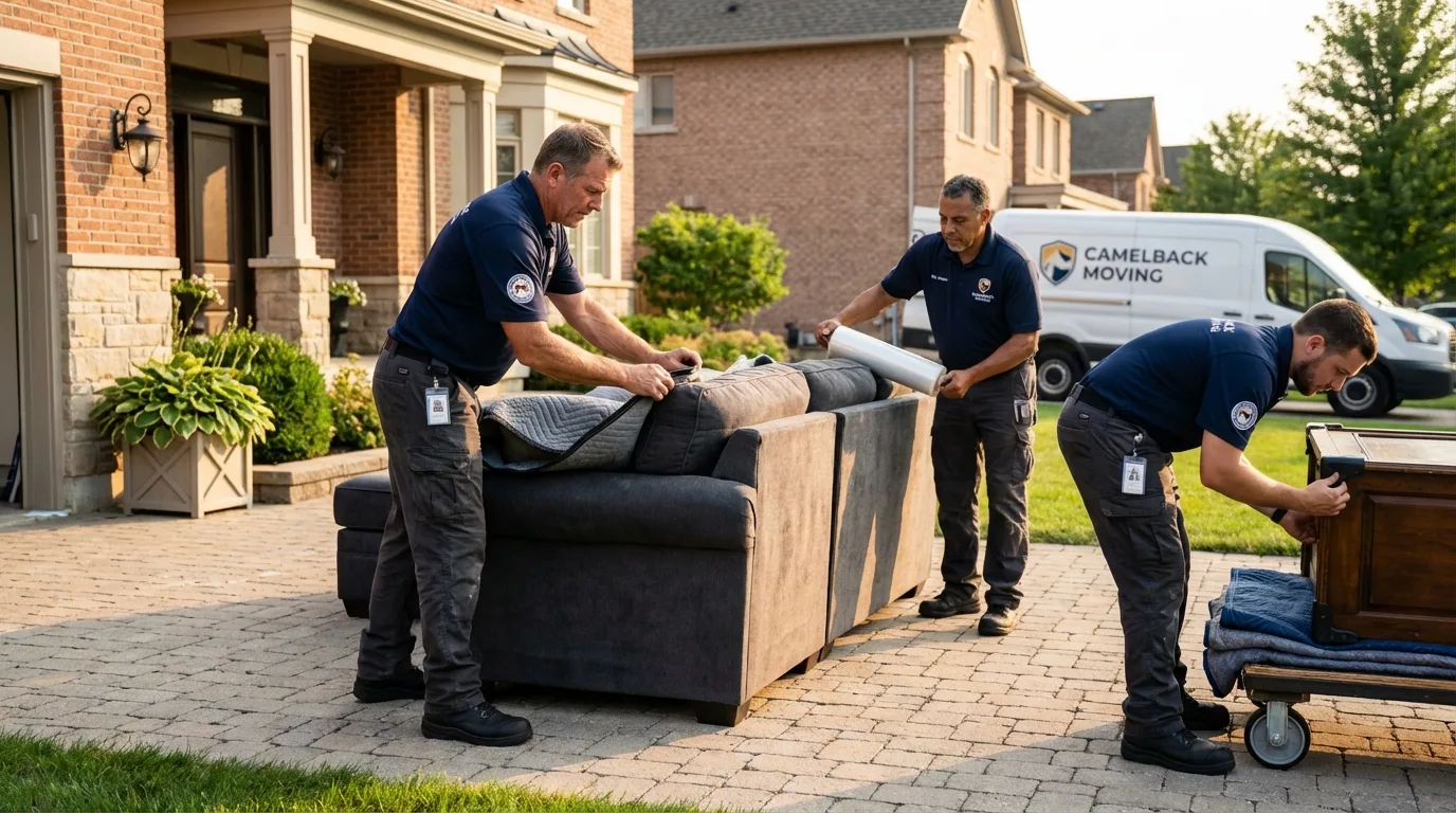 Large estate moving crew wrapping furniture in Monticello, AR